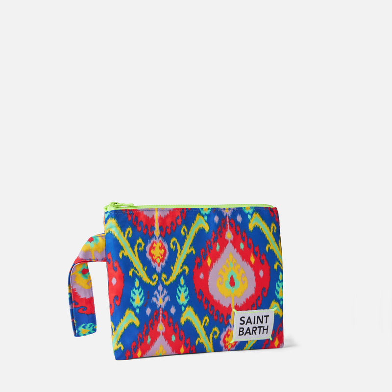 Pareasy nylon pochette with ikat print