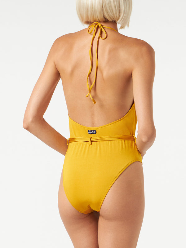 Shiny mustard one piece