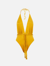 Shiny mustard one piece