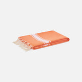 Fouta-Handtuch in Fluo-Orange, doppelt mit Schwamm