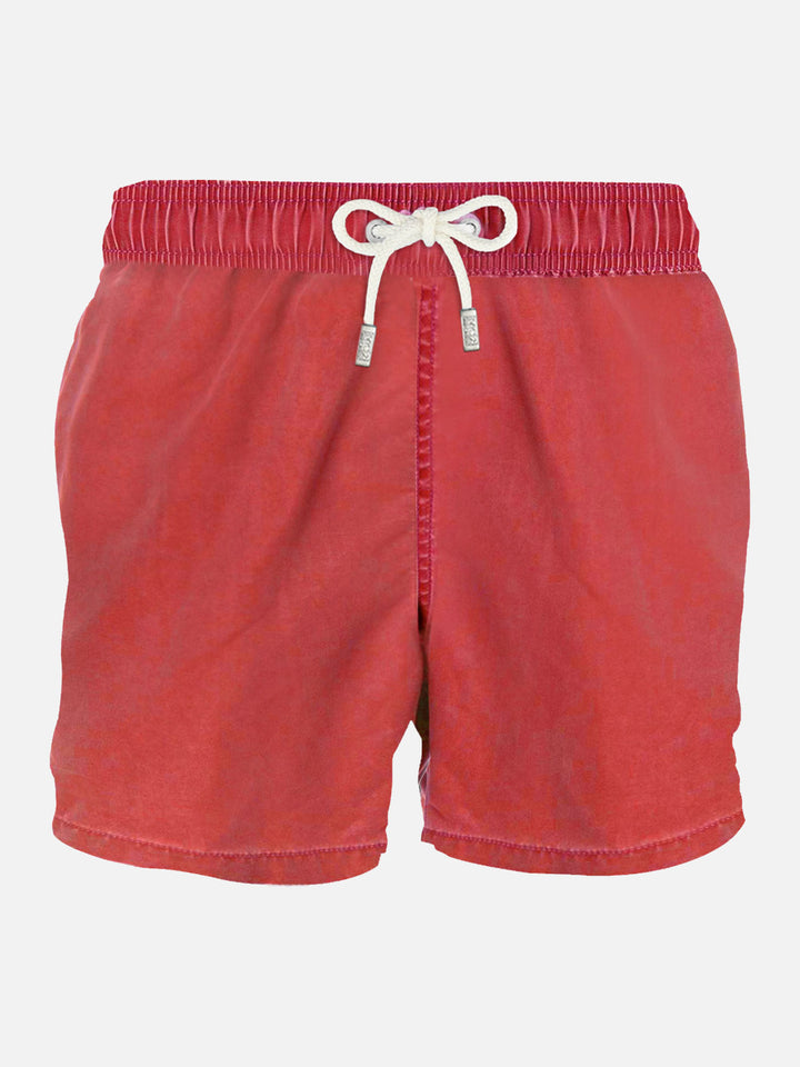 Red delavè man's swim shorts - MC2 Saint Barth