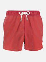 Red delavè man's swim shorts