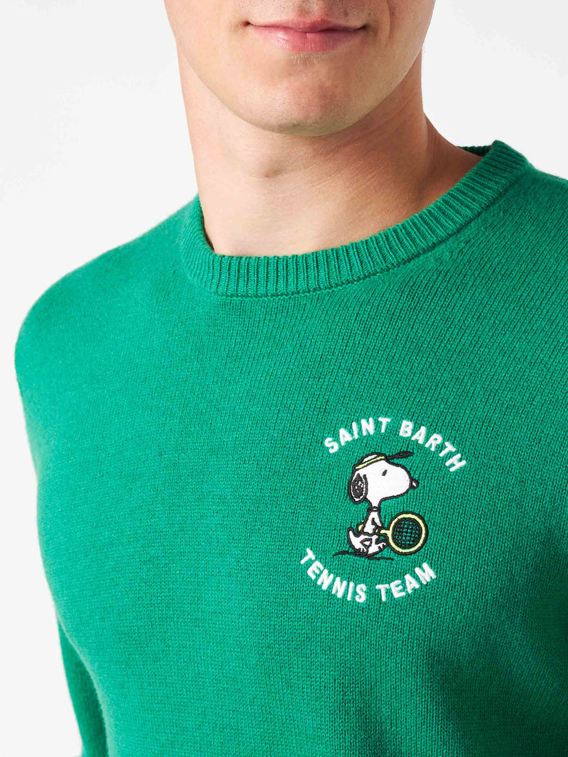 Maglia da uomo girocollo con stampa jacquard tennis Snoopy | SNOOPY - EDIZIONE SPECIALE ©PEANUTS