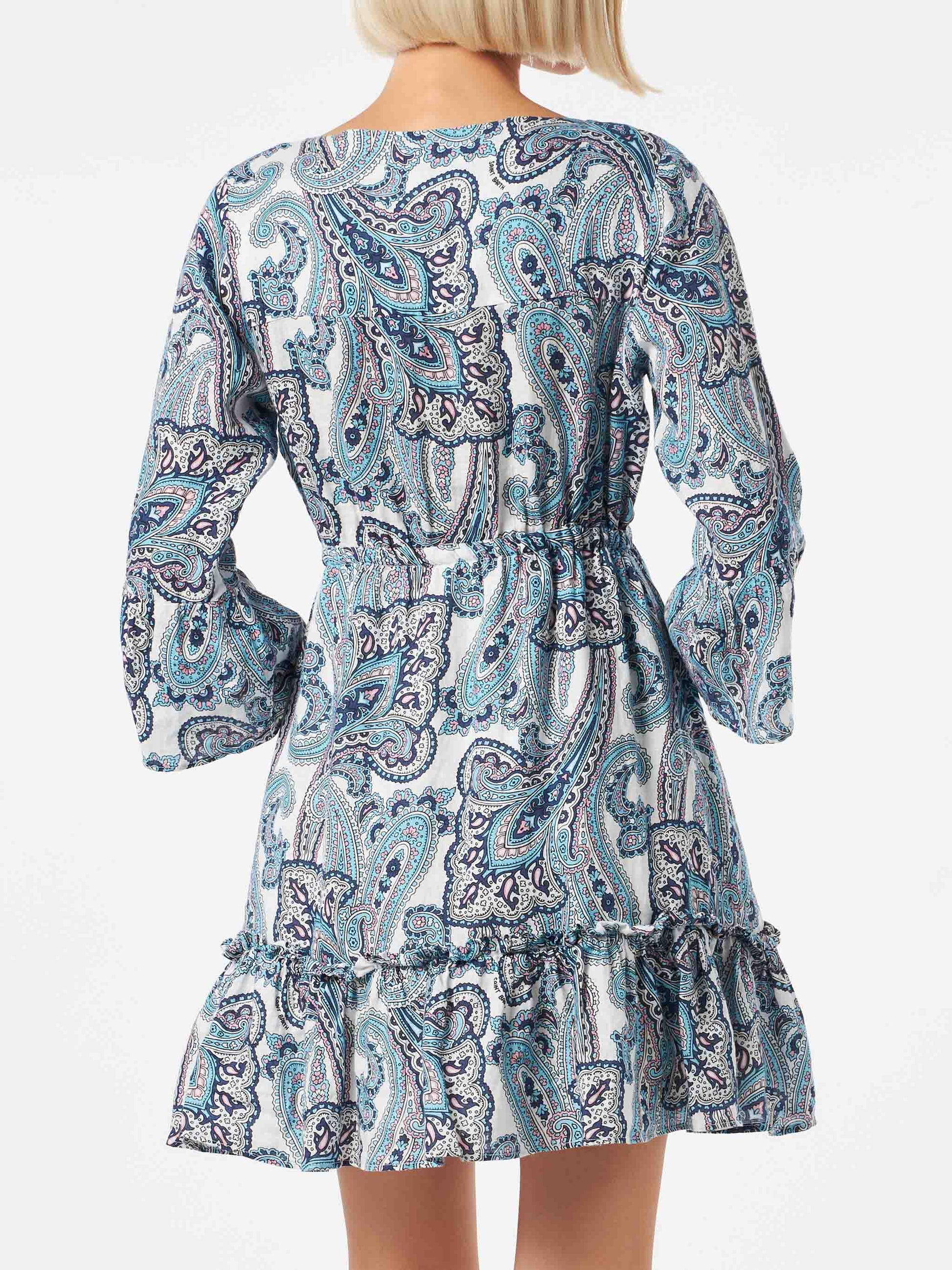 Woman short dress with paisley print - MC2 Saint Barth