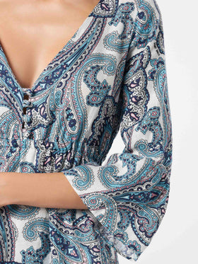 Woman short dress with paisley print - MC2 Saint Barth