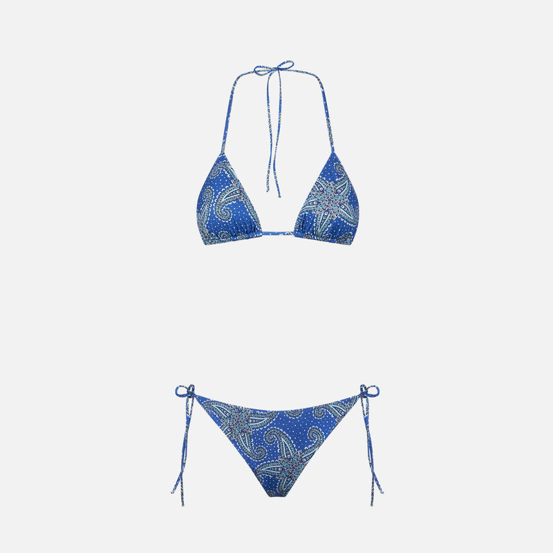 Damen-Triangel-Bikini mit Paisley-Print