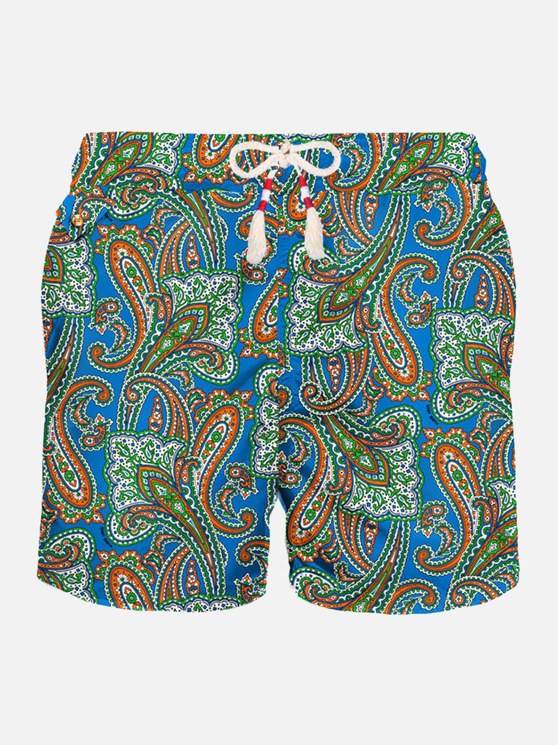 Herren-Badeshorts aus leichtem Stoff mit Paisley-Print