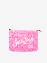 Parisienne Umhängetasche Clutch mit rosa Flechtmuster