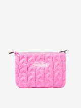 Parisienne Umhängetasche Clutch mit rosa Flechtmuster