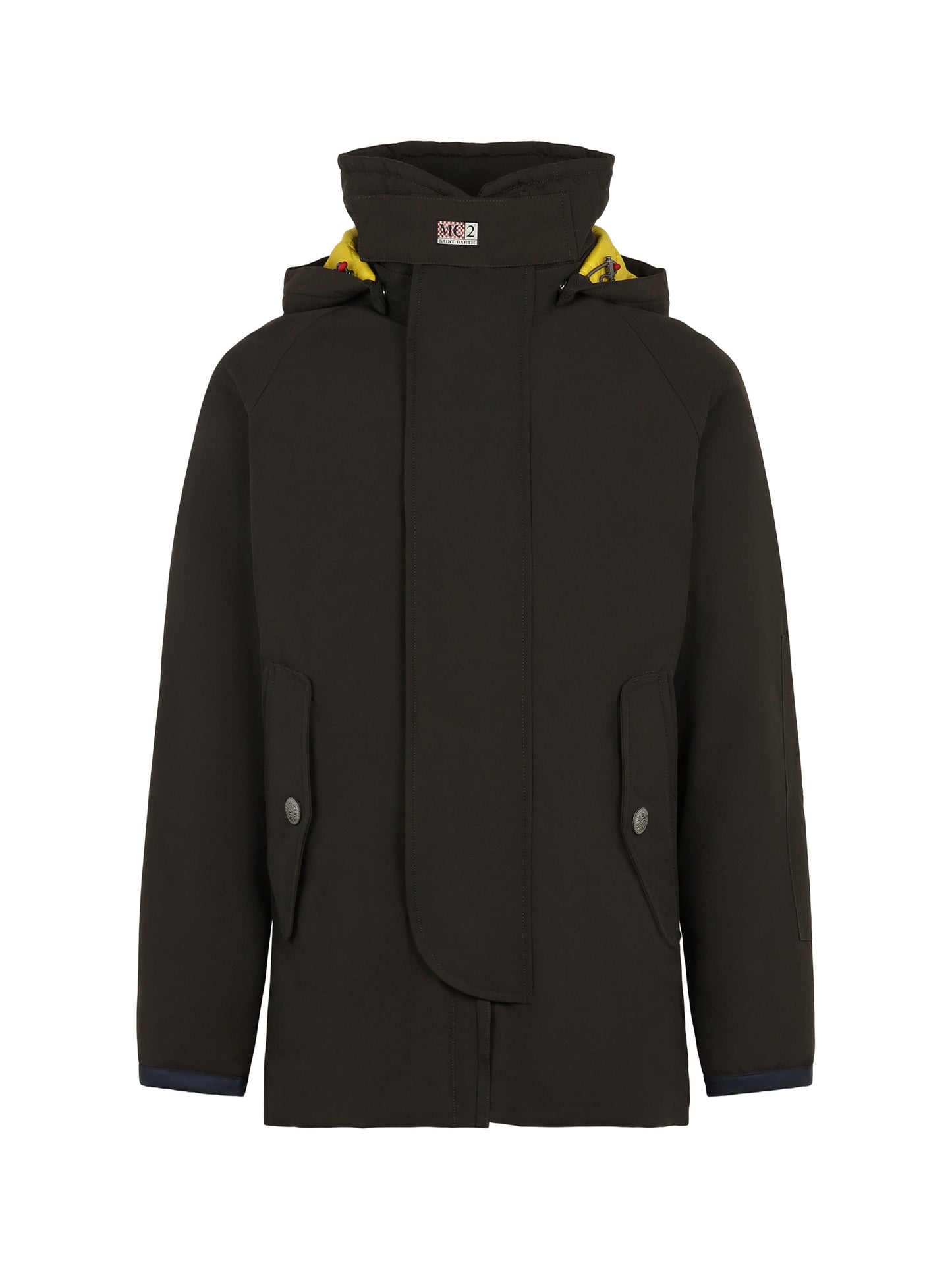 Parka da uomo Voyager verde militare con cappuccio