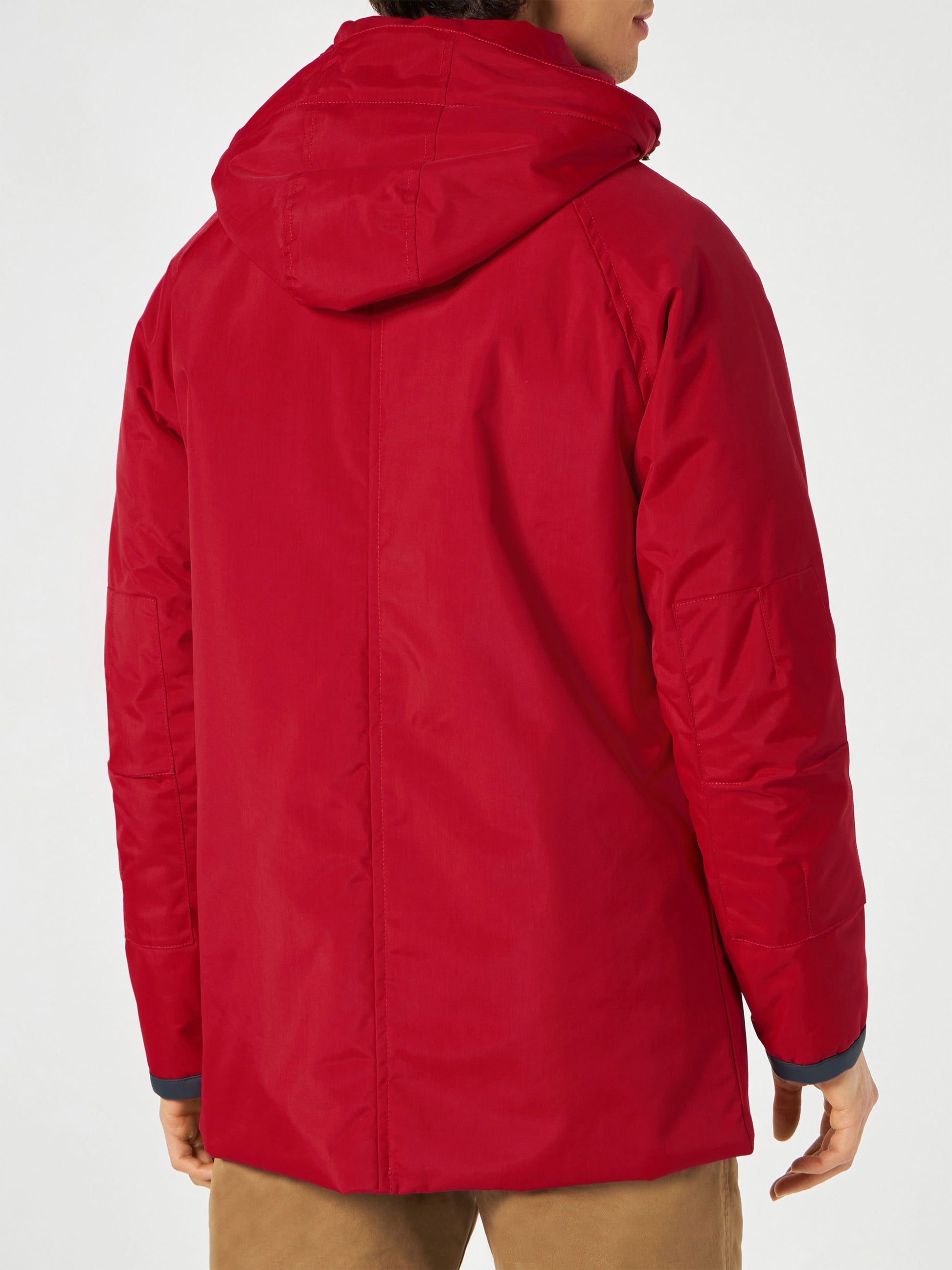 Man hooded red parka jacket Voyager - MC2 Saint Barth