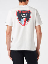 Man heavy cotton t-shirt with St. Barth Ski patch