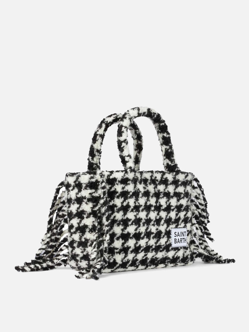 Colette-Deckenhandtasche mit Pied-de-Poule-Print