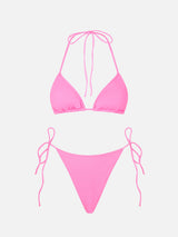 Bikini da donna a triangolo rosa fluo