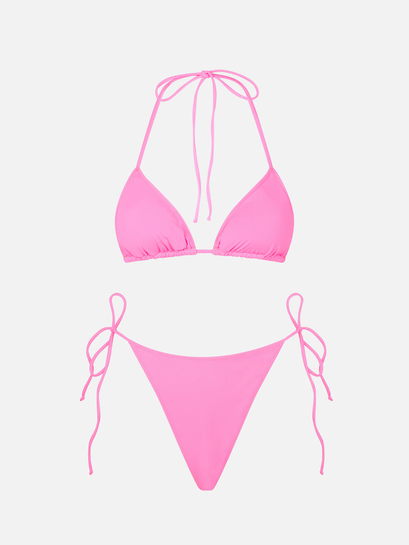 Bikini da donna a triangolo rosa fluo