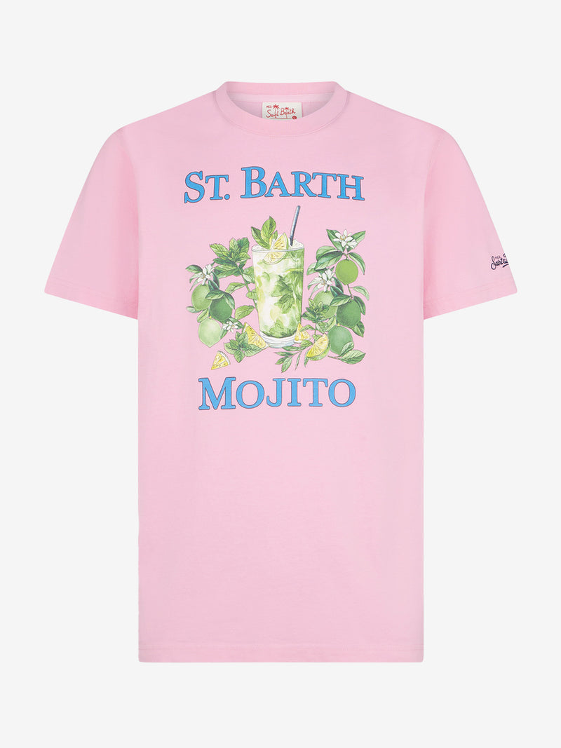 Man cotton t-shirt with St. Barth Mojito print