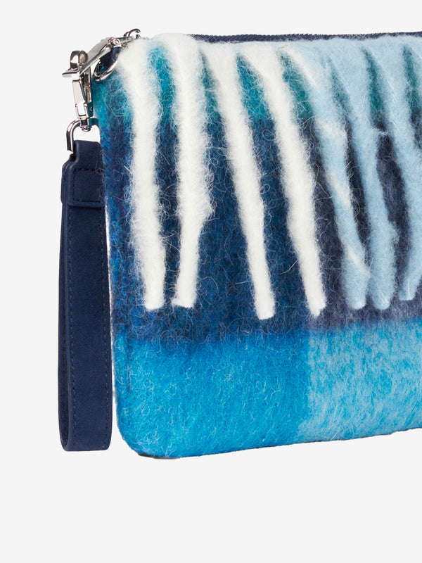 Parisienne-Decken-Umhängetasche Clutch mit hellblauem Karomuster