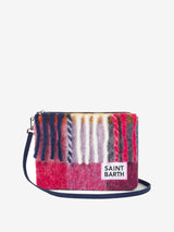 Parisienne-Decken-Umhängetasche Clutch in Rosa- und Grautönen