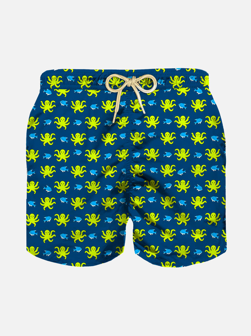 Jungen-Badeshorts mit Oktopus-Print