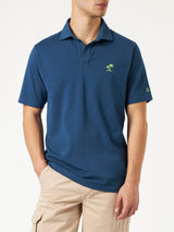 Polo da uomo in jersey di cotone blu navy