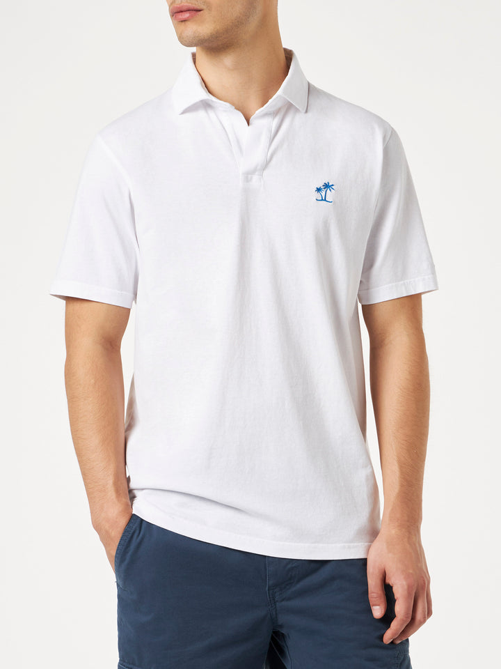 White cotton jersey man polo - MC2 Saint Barth