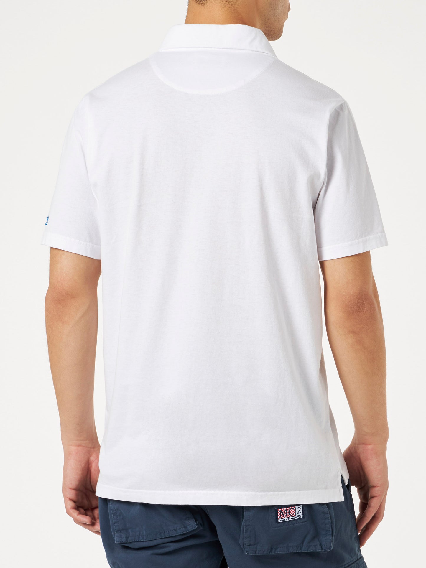 White cotton jersey man polo - MC2 Saint Barth