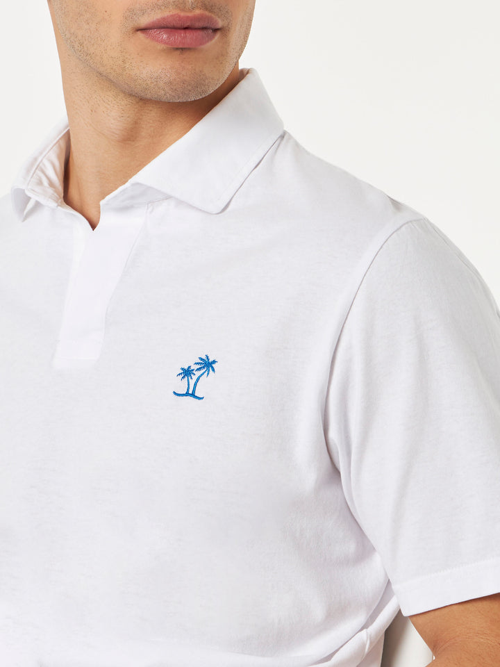 White cotton jersey man polo - MC2 Saint Barth