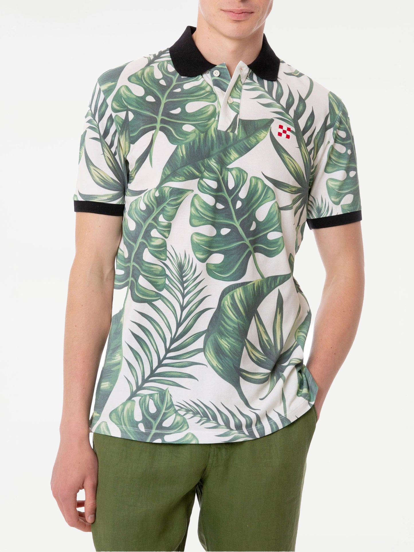 Man polo with leaves print - MC2 Saint Barth
