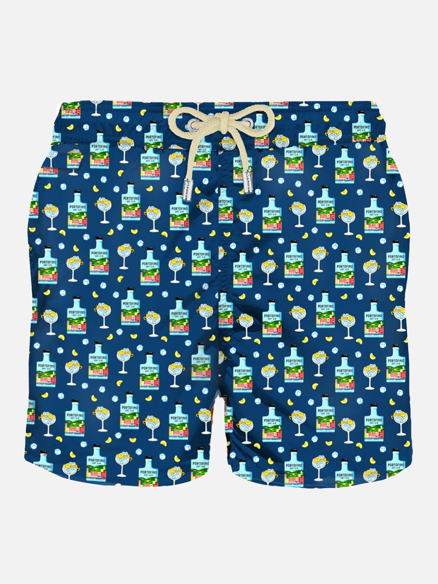Lightweight fabric swim shorts Lighting with Portofino Gin print | PORTOFINO GIN SPECIAL EDITION - MC2 Saint Barth