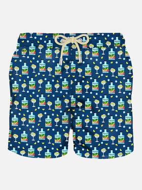 Lightweight fabric swim shorts Lighting with Portofino Gin print | PORTOFINO GIN SPECIAL EDITION - MC2 Saint Barth