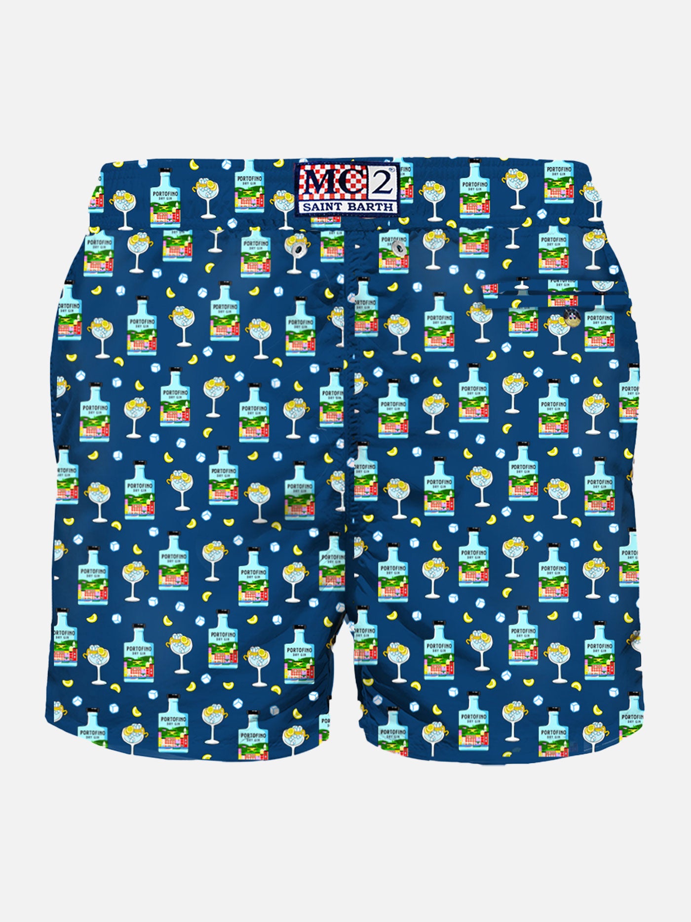 Lightweight fabric swim shorts Lighting with Portofino Gin print | PORTOFINO GIN SPECIAL EDITION - MC2 Saint Barth