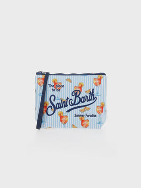 Pochette Aline in scuba con stampa cocktail