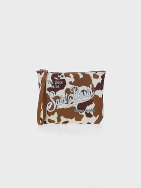 Aline scuba pochette with cow print