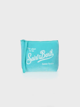 Aline water green velvet pochette
