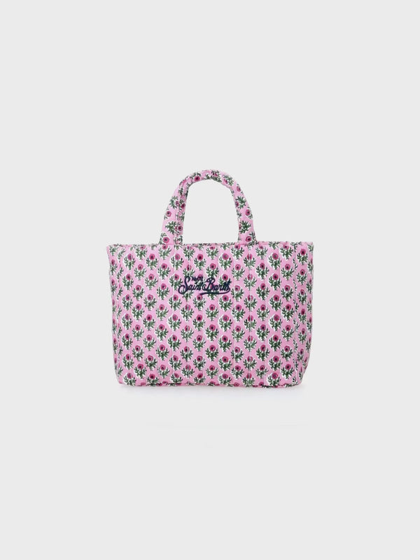 Pink flower quilted Soft Tote Mid bag