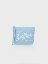 Hellblaue Frottee-Pochette Aline