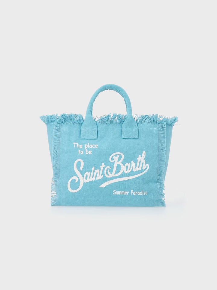 Hellblaue Colette-Handtasche aus Baumwollcanvas