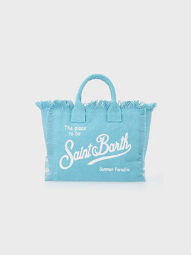 Colette light blue cotton canvas handbag