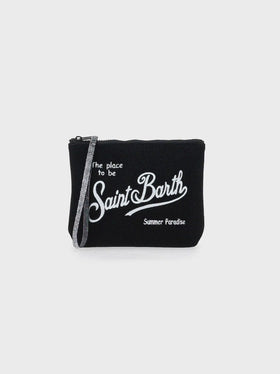 Pochette Aline in lurex nero