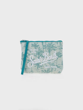 Aline Lurex-Pochette mit Toile-de-Jouy-Print