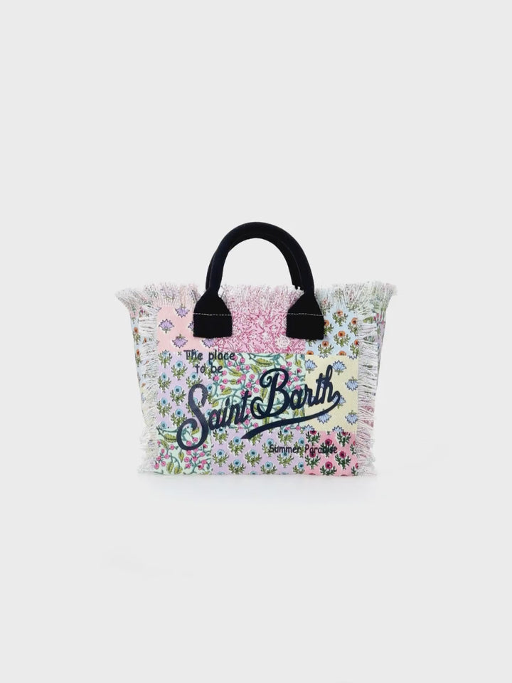 Handtasche „Colette“ aus geblümtem Baumwollsegeltuch