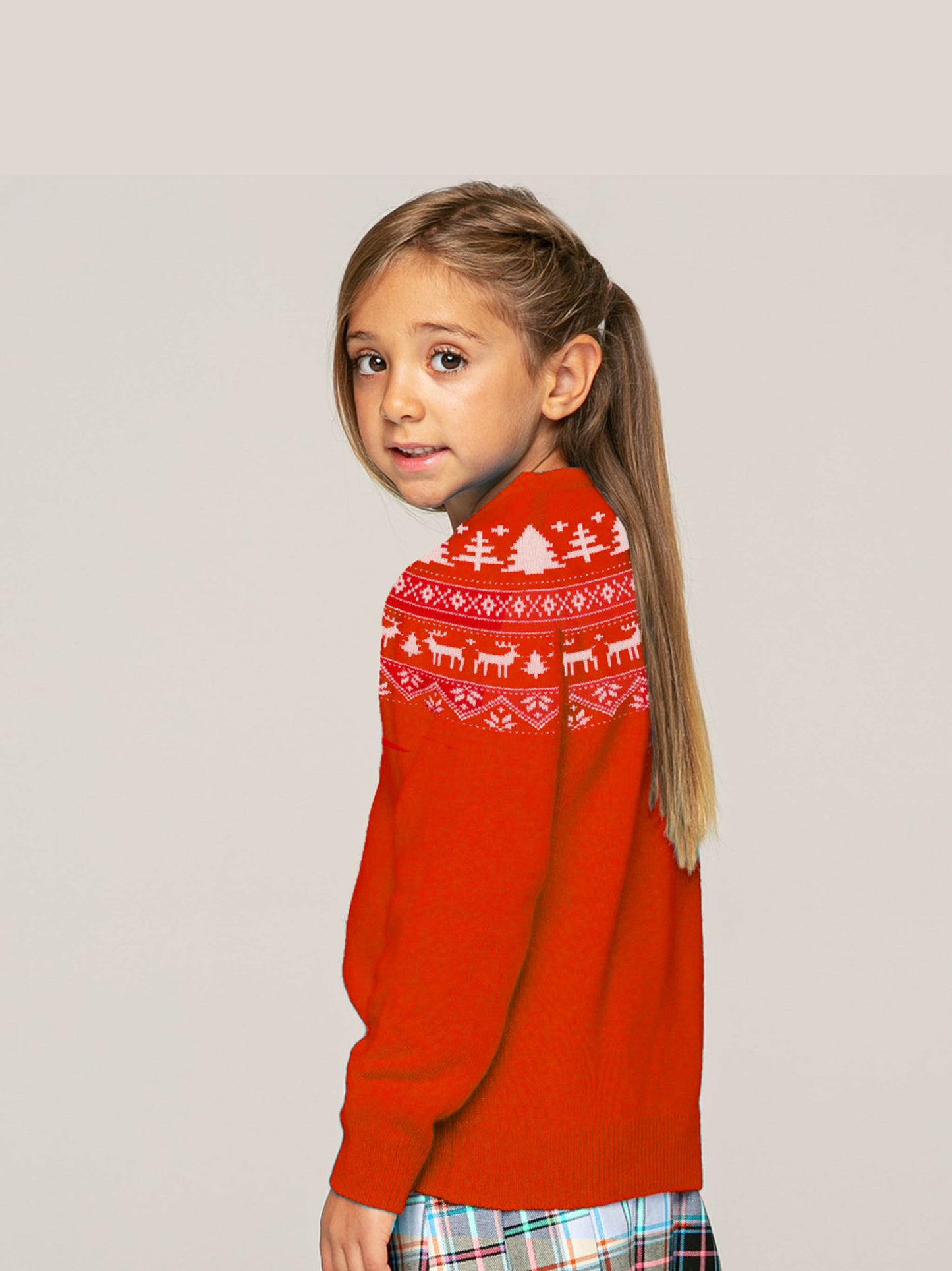 Maglione da bambina in stile norvegese con stampa Saint Barth