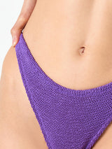 Lilafarbene Crinkle-Badehose für Damen