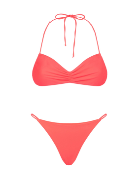Bandeau-Bikini für Damen in Neonrot
