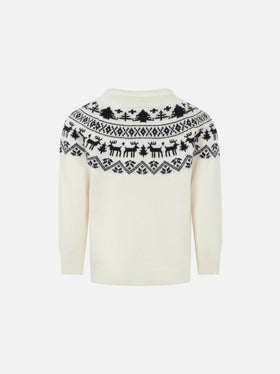 Kid crewneck sweater with Santa Claus norwegian print