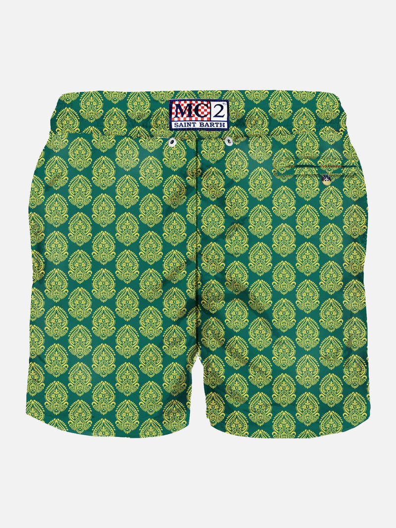 Light fabric man swim shorts Indian print