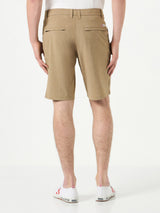 Man beige ripstop fabric bermuda