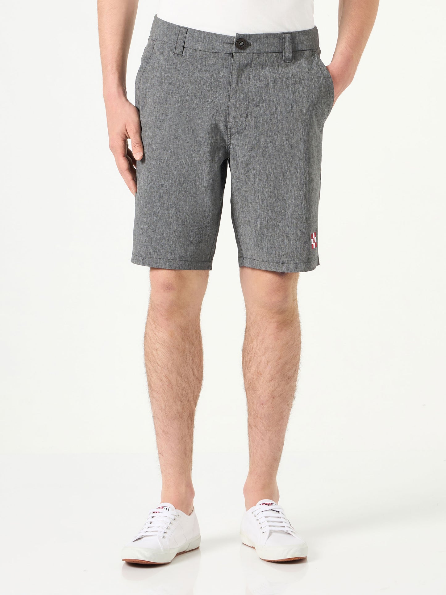 Man black ripstop fabric bermuda