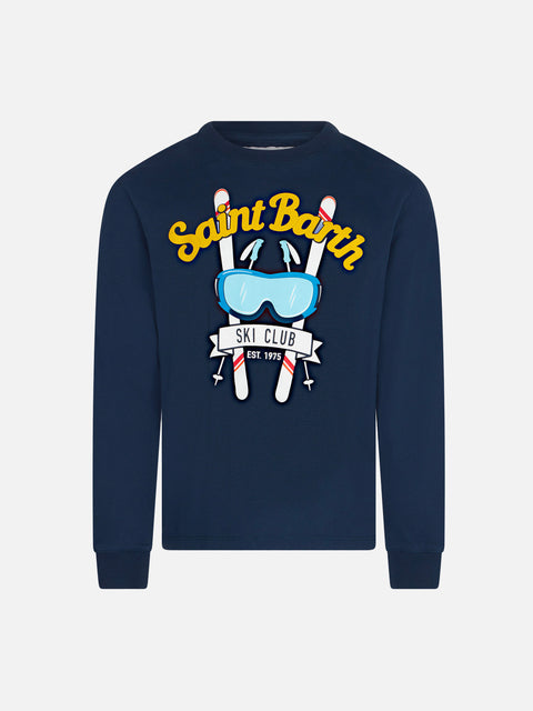 Boy navy blue t-shirt with print - MC2 Saint Barth