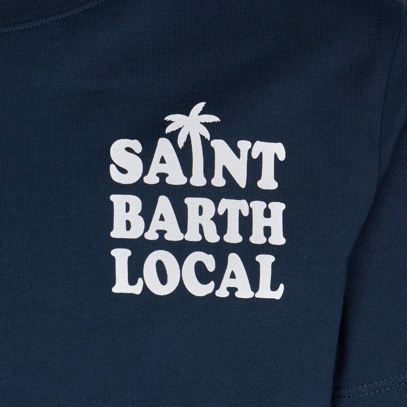 Boy cotton t-shirt with Saint Barth Local print